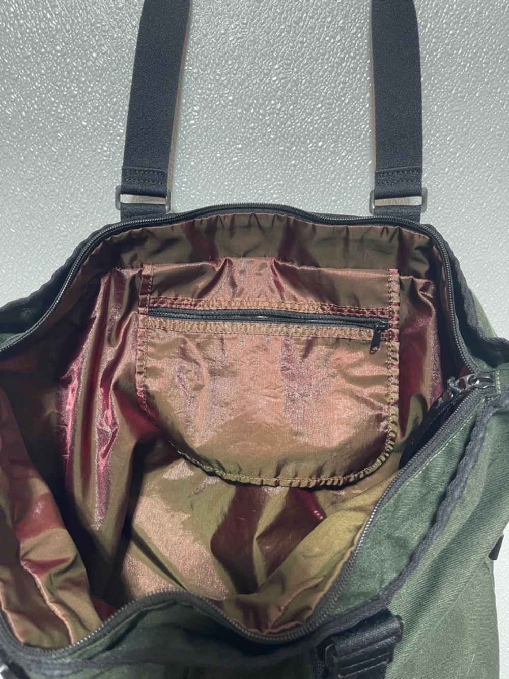 2/$40 Nike Olive Green Messenger Tote with Black Straps - Picture 7 of 10